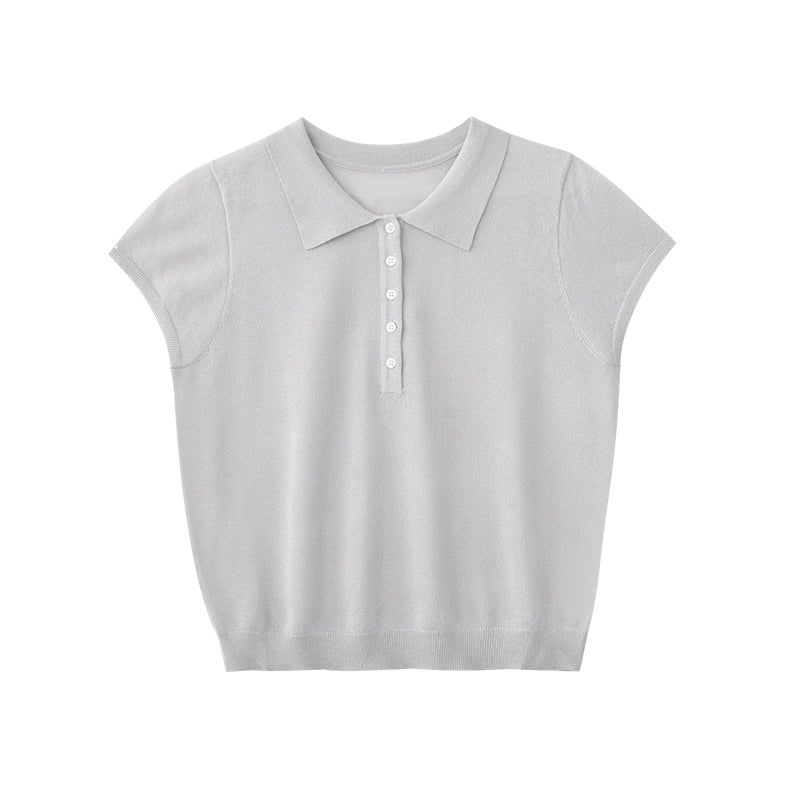 Clean-Cut Sheer Polo Knit