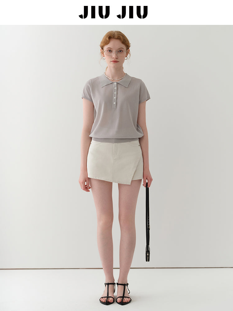 Clean-Cut Sheer Polo Knit