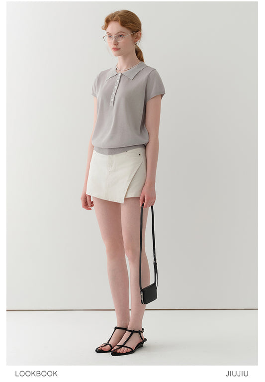 Clean-Cut Sheer Polo Knit