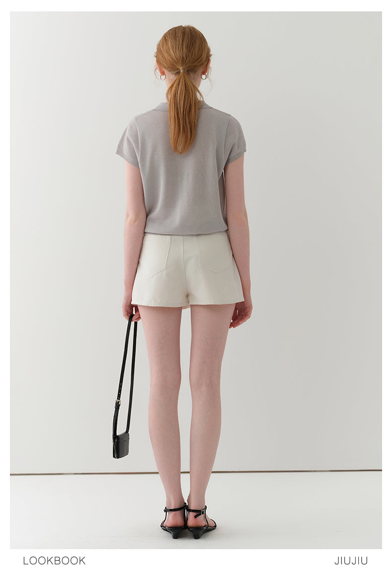 Clean-Cut Sheer Polo Knit