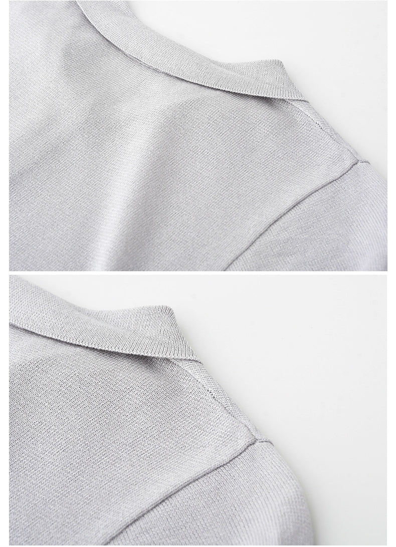 Clean-Cut Sheer Polo Knit
