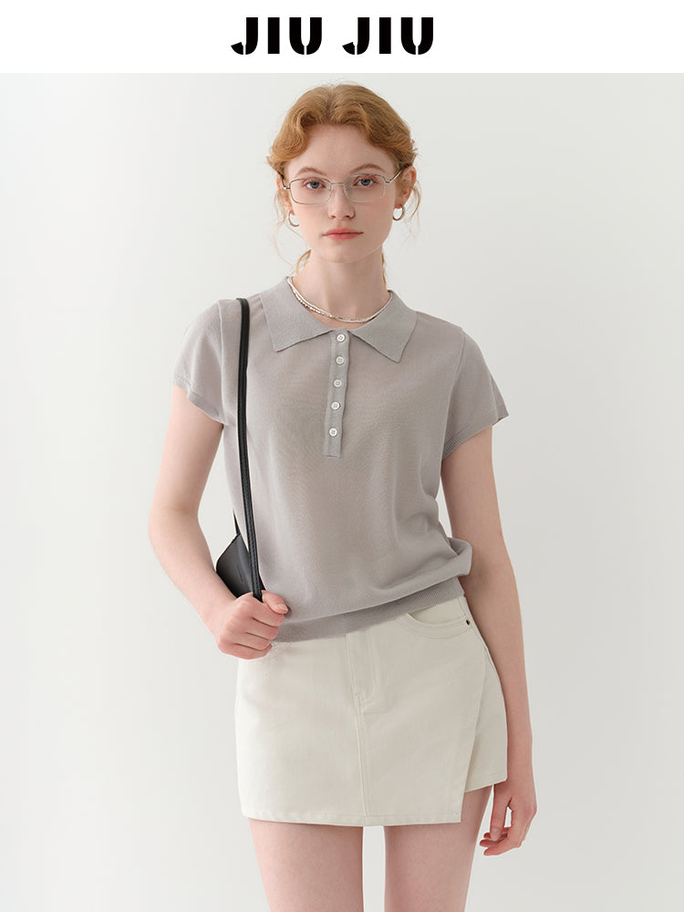 Clean-Cut Sheer Polo Knit