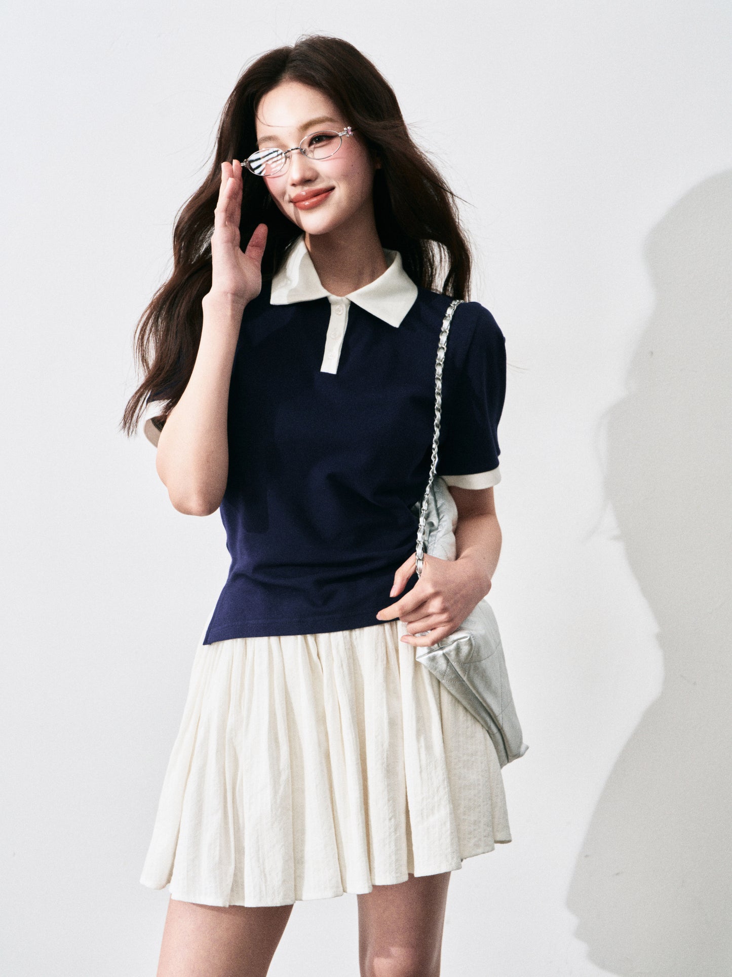 Fitted Waist Basic Polo Shirt