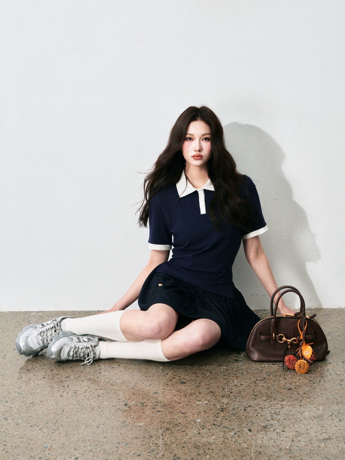 Fitted Waist Basic Polo Shirt