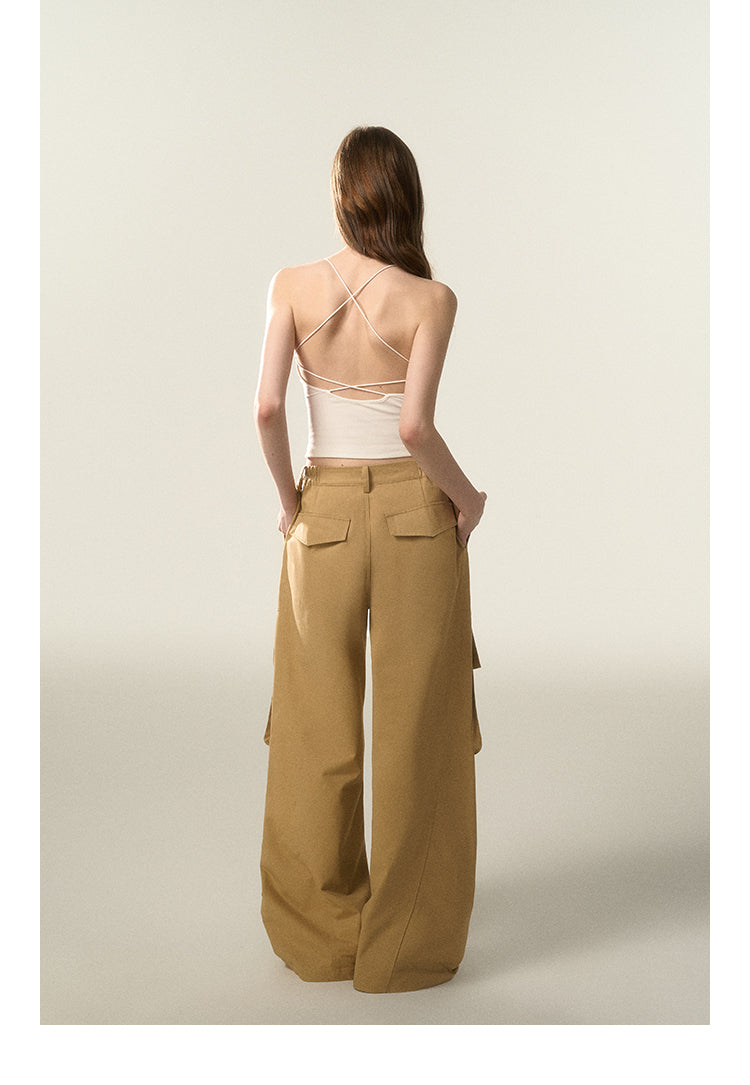 Cross-Strap Padded Cotton Camisole Top