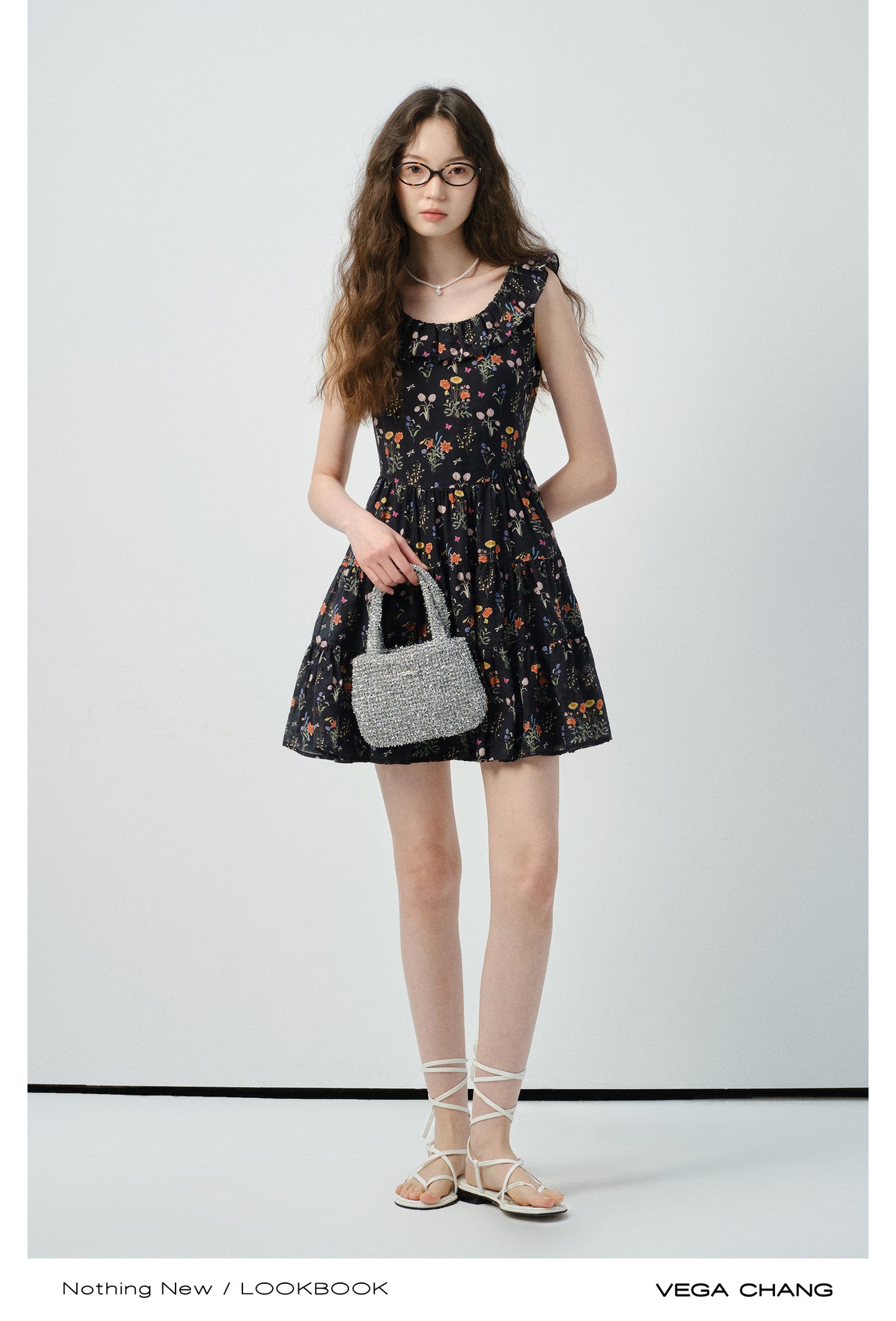 Soft Gathered Mini Dress In Vintage-Style Floral