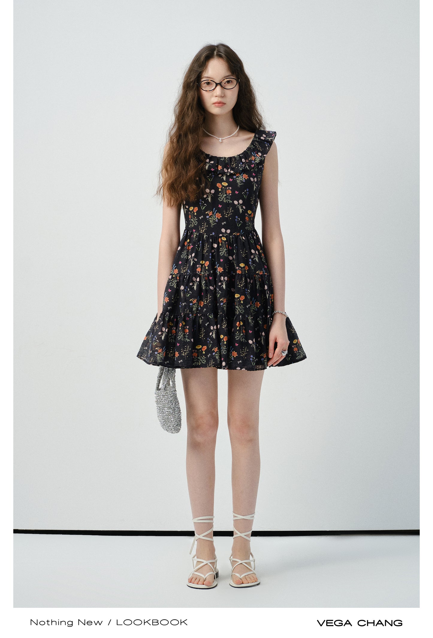 Soft Gathered Mini Dress In Vintage-Style Floral