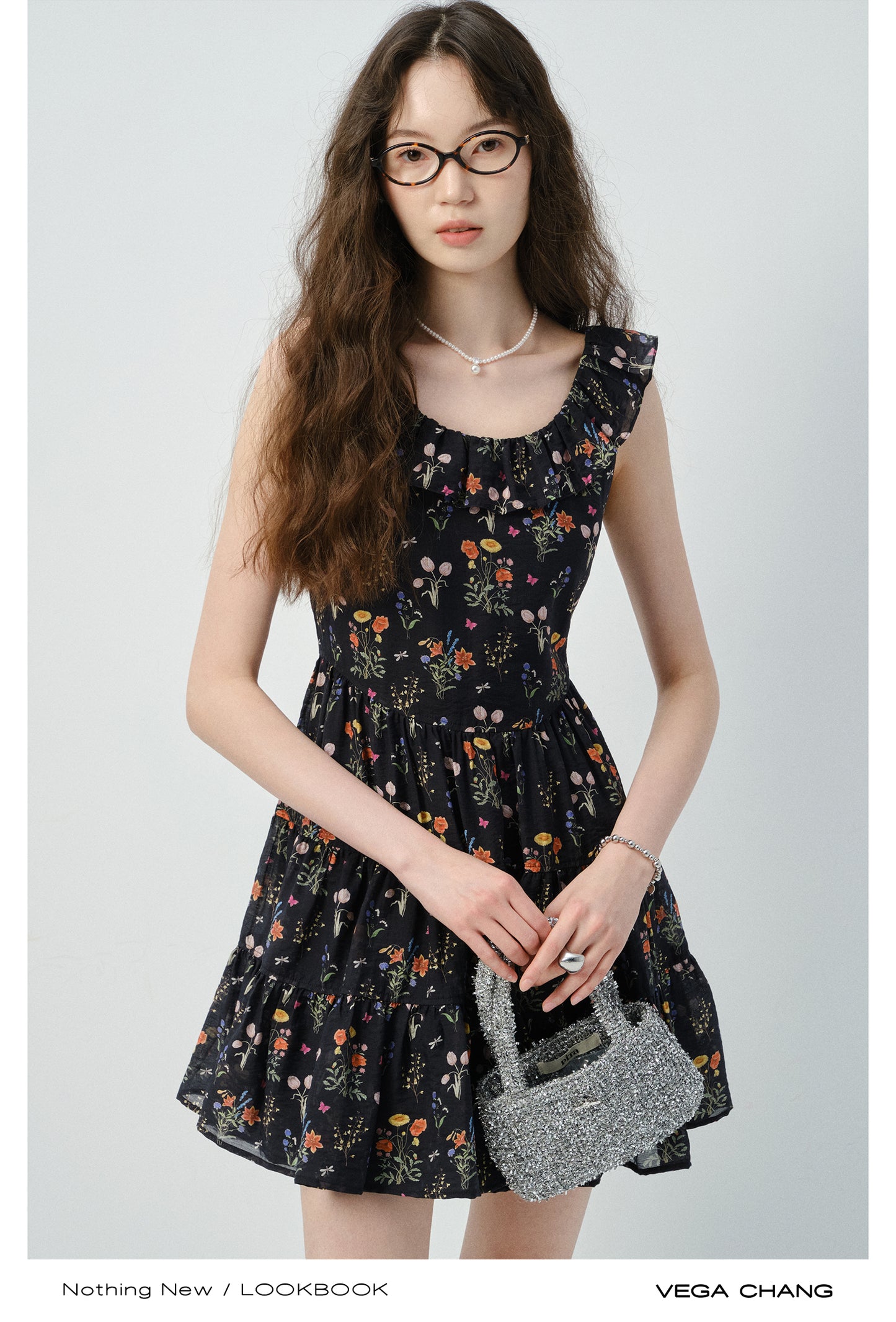 Soft Gathered Mini Dress In Vintage-Style Floral