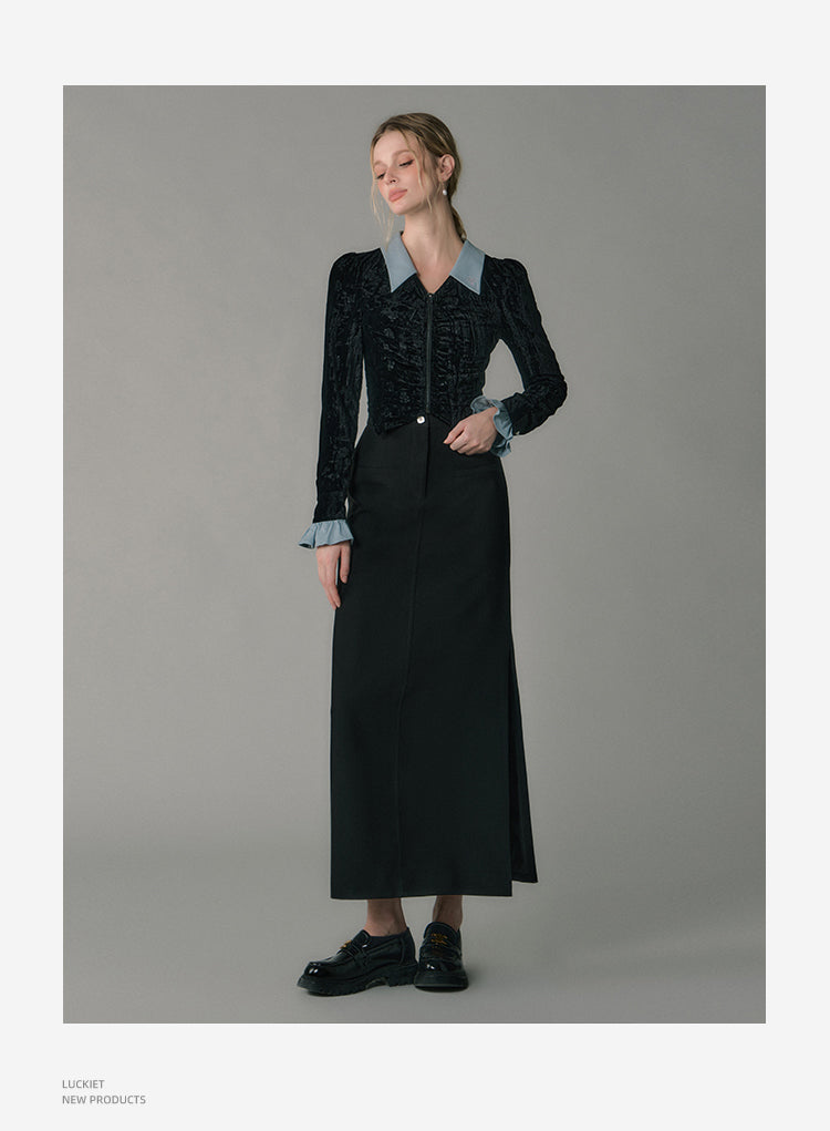 Straight High Waist Maxi Skirt