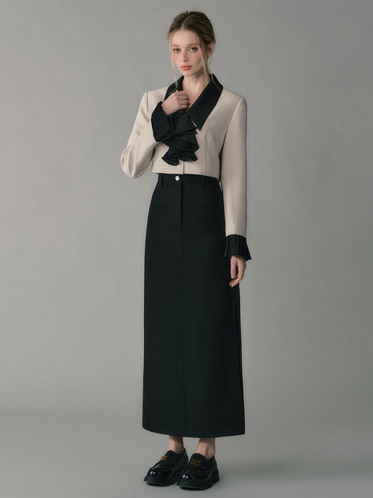 Straight High Waist Maxi Skirt