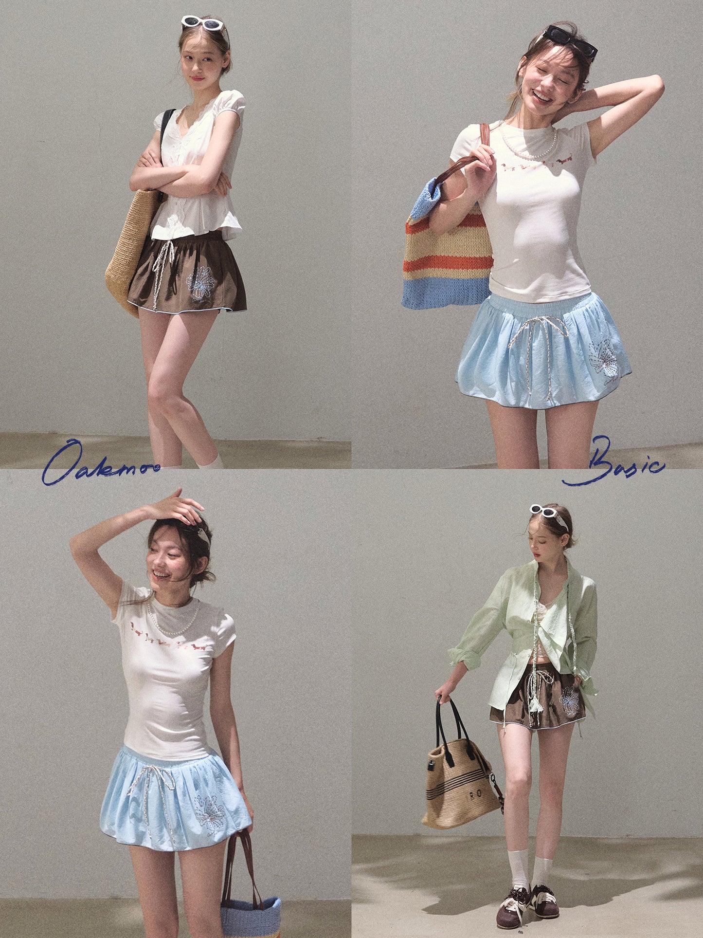 Micro Flare Skirt With Flower Motif
