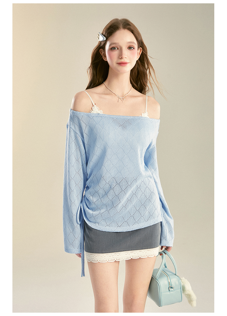Lace-Trimmed High Waist Hugging Skirt