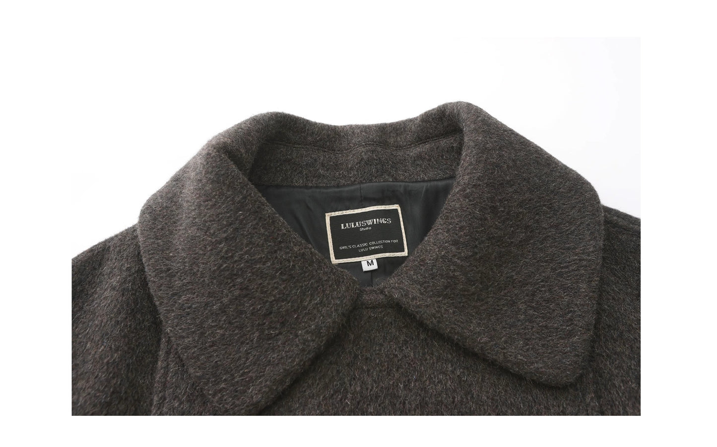 Voluminous Wool Blend Belted Short Coat