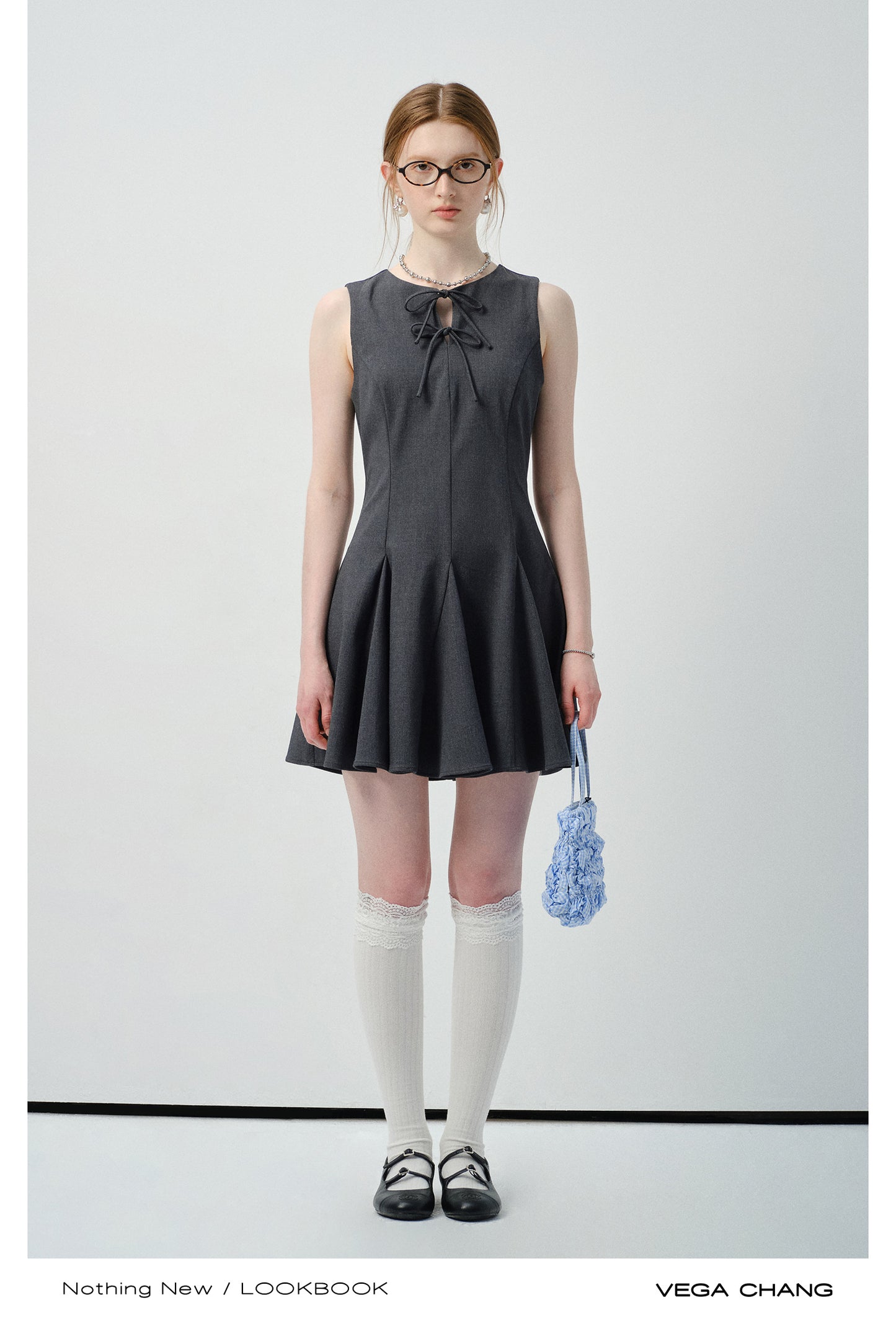 Tie Detail Sleeveless Tailored Dress