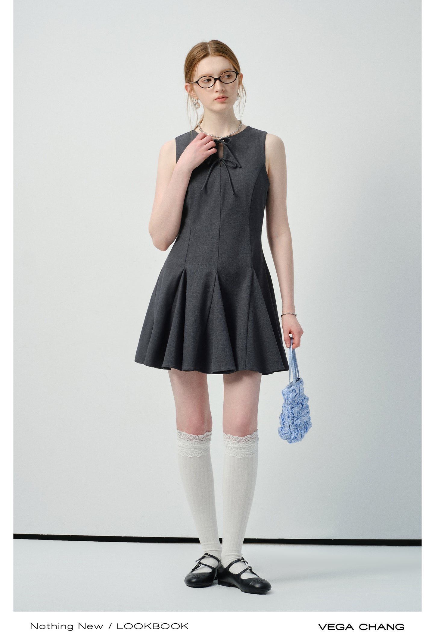 Tie Detail Sleeveless Tailored Dress