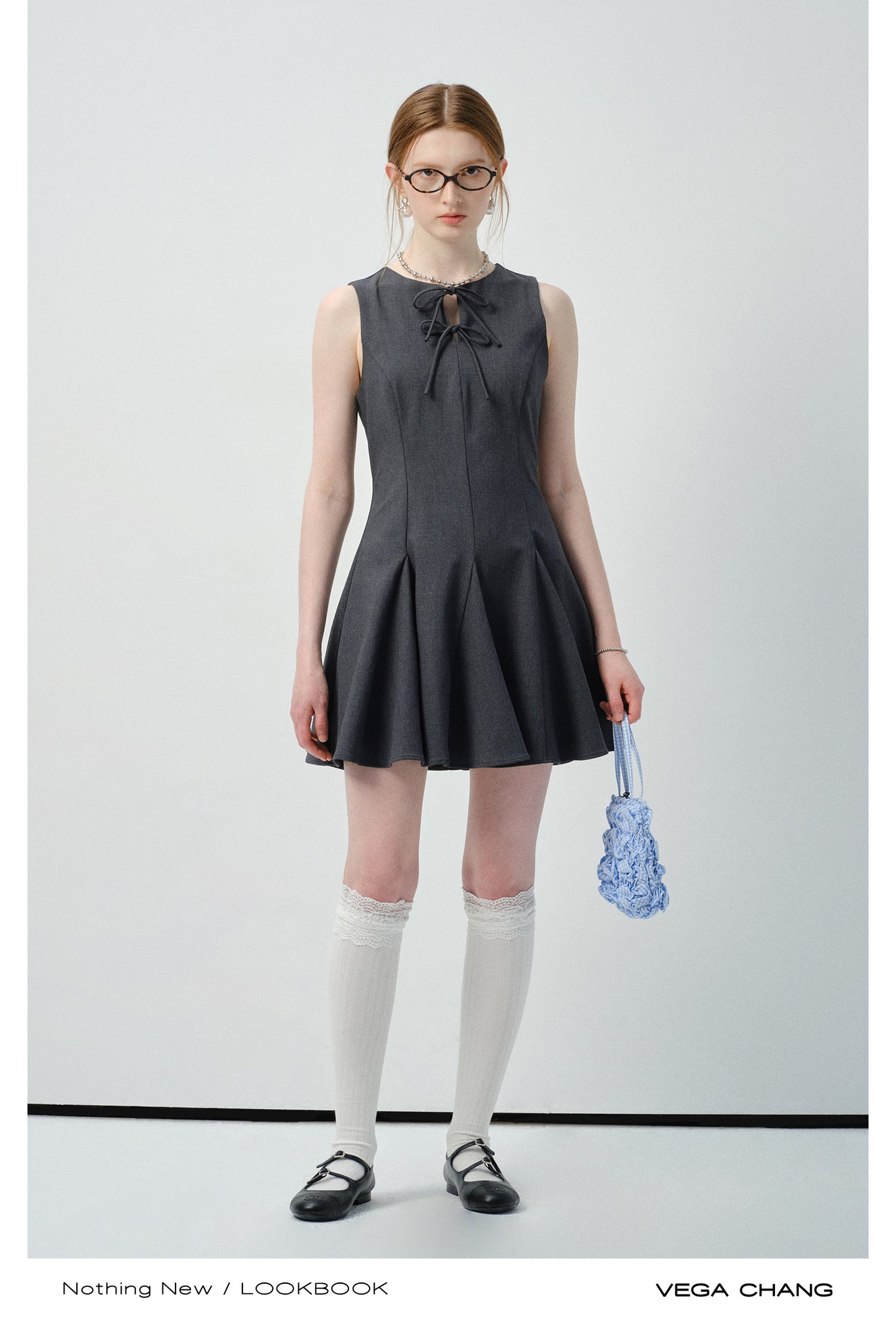 Tie Detail Sleeveless Tailored Dress