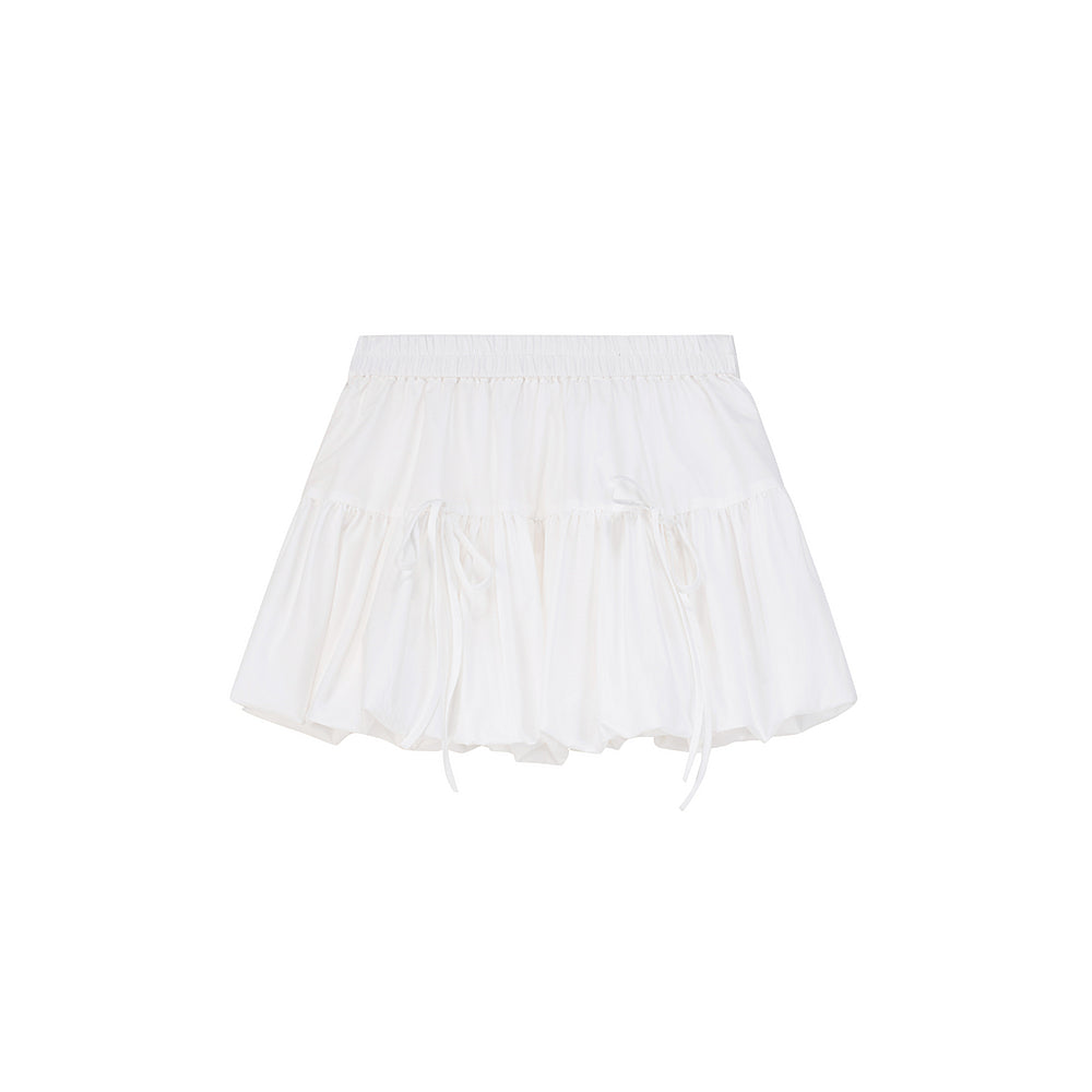 Bubble Skirt With Bow Detail & Hooded Jacket