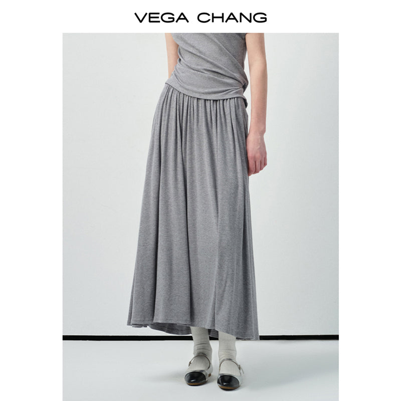 Draped Boat Neck Top & Maxi Skirt