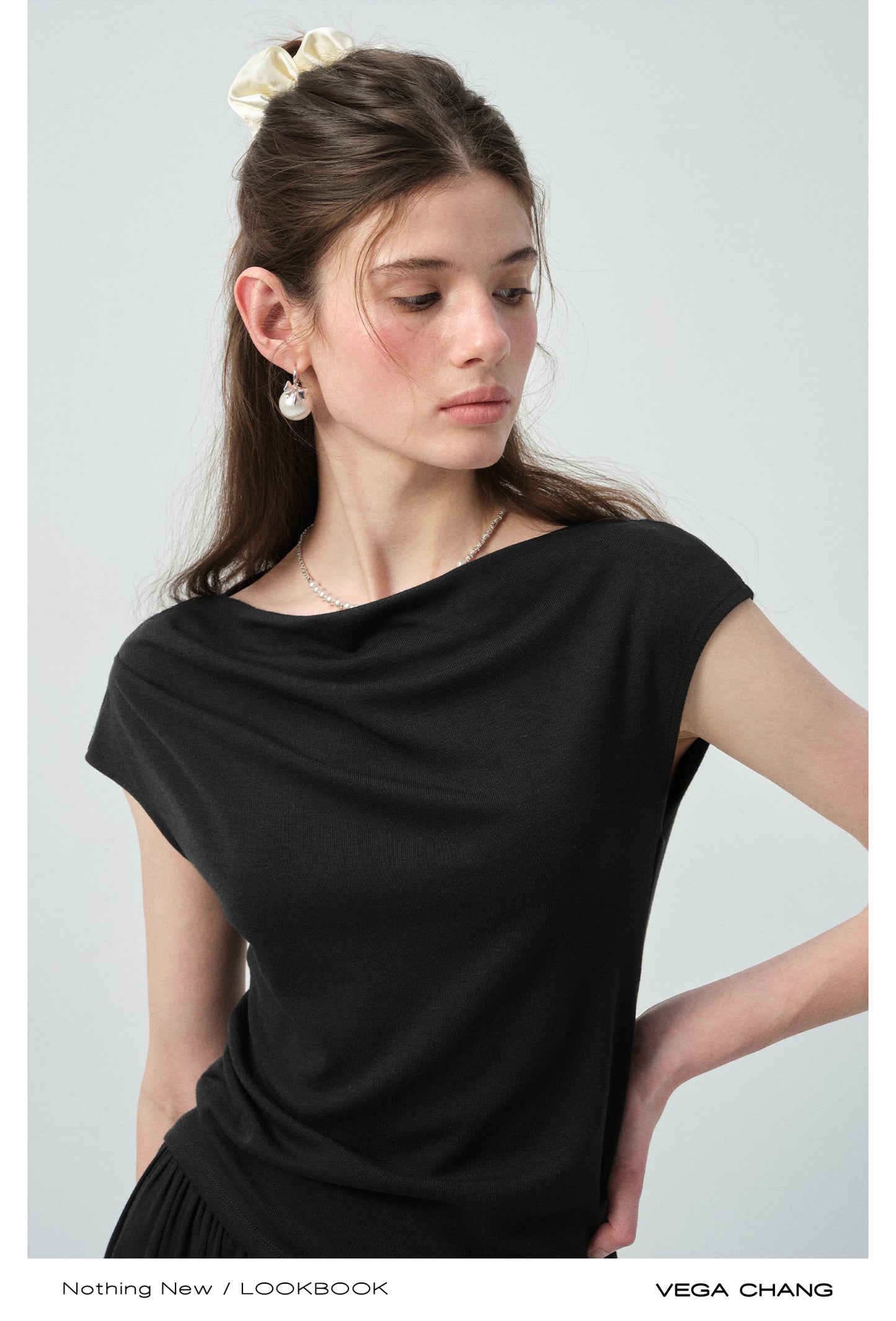 Draped Boat Neck Top & Maxi Skirt