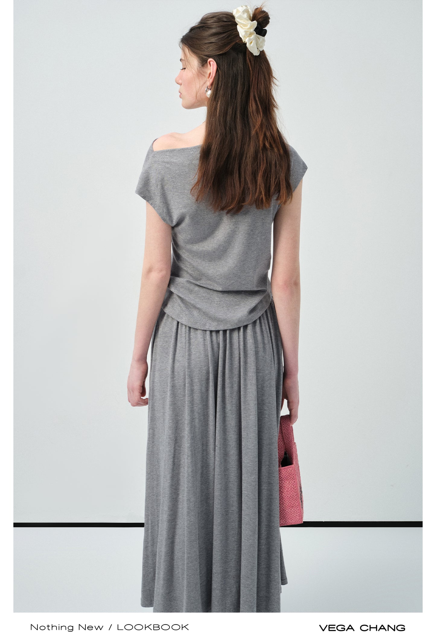 Draped Boat Neck Top & Maxi Skirt
