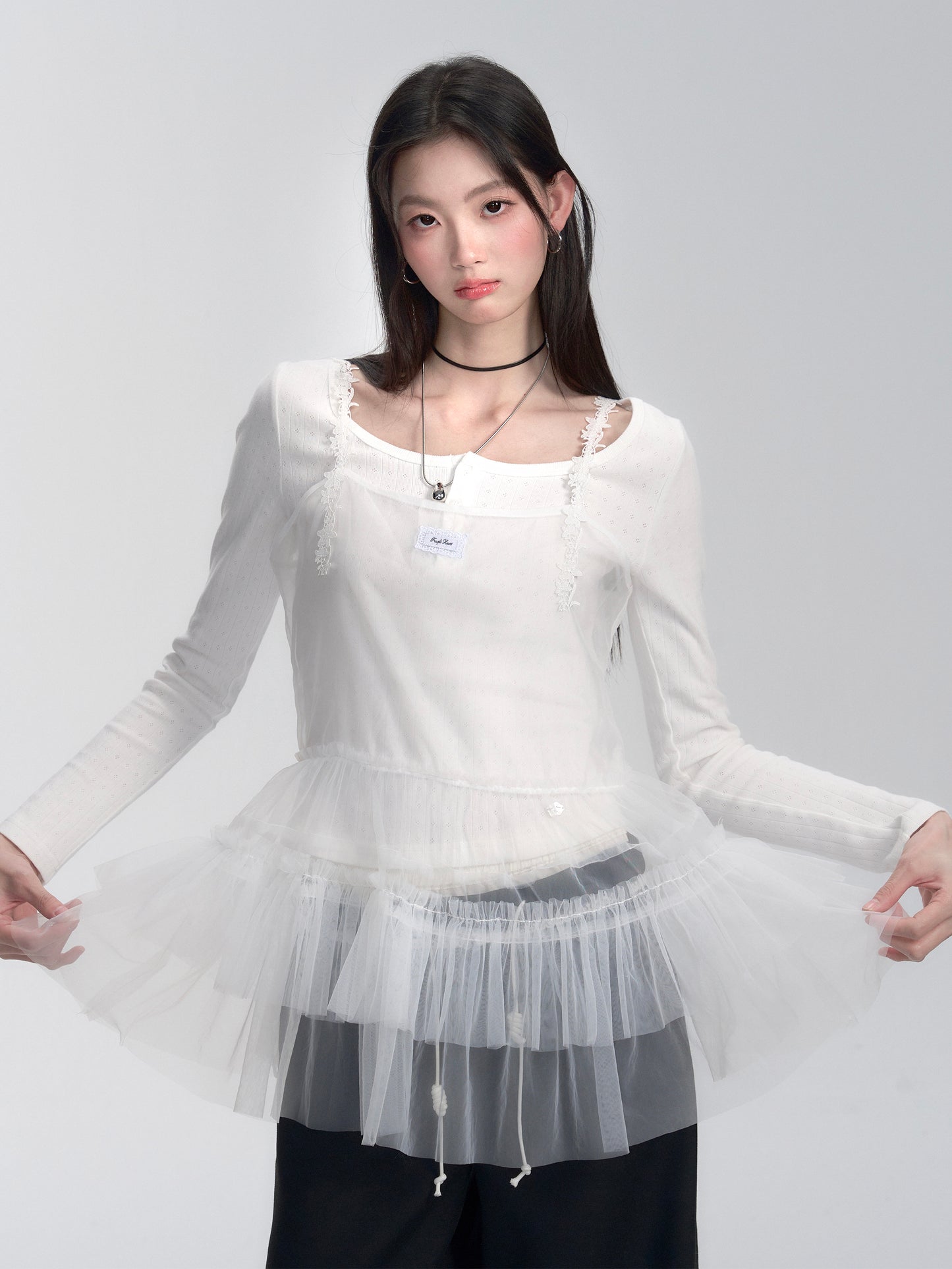 Two-Way Sheer Tulle Camisole For Layering