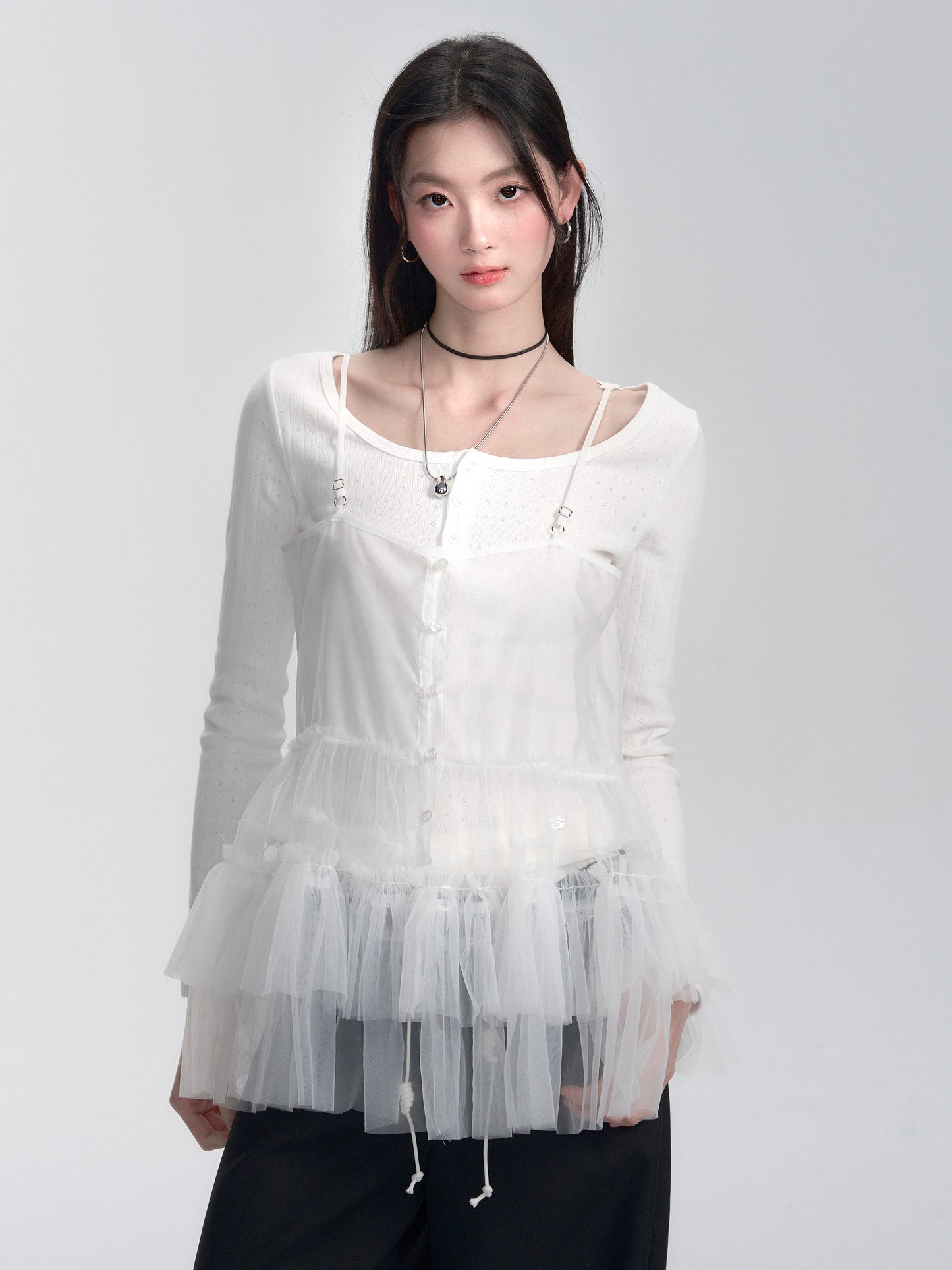 Two-Way Sheer Tulle Camisole For Layering