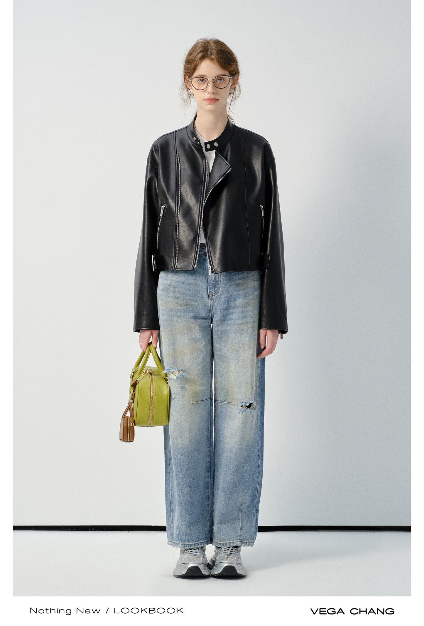Faux Leather Minimalist Motorcycle Jacket