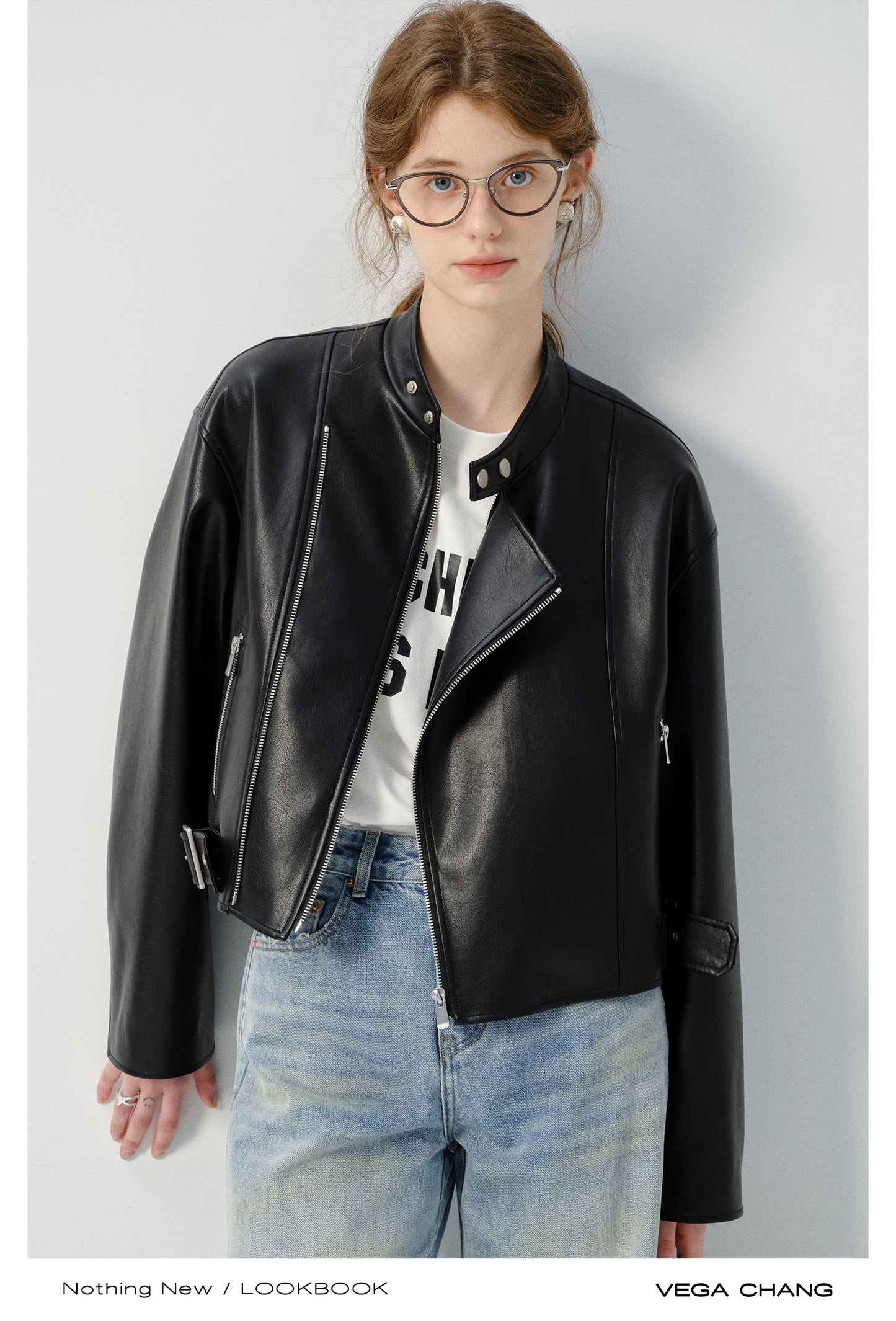 Faux Leather Minimalist Motorcycle Jacket
