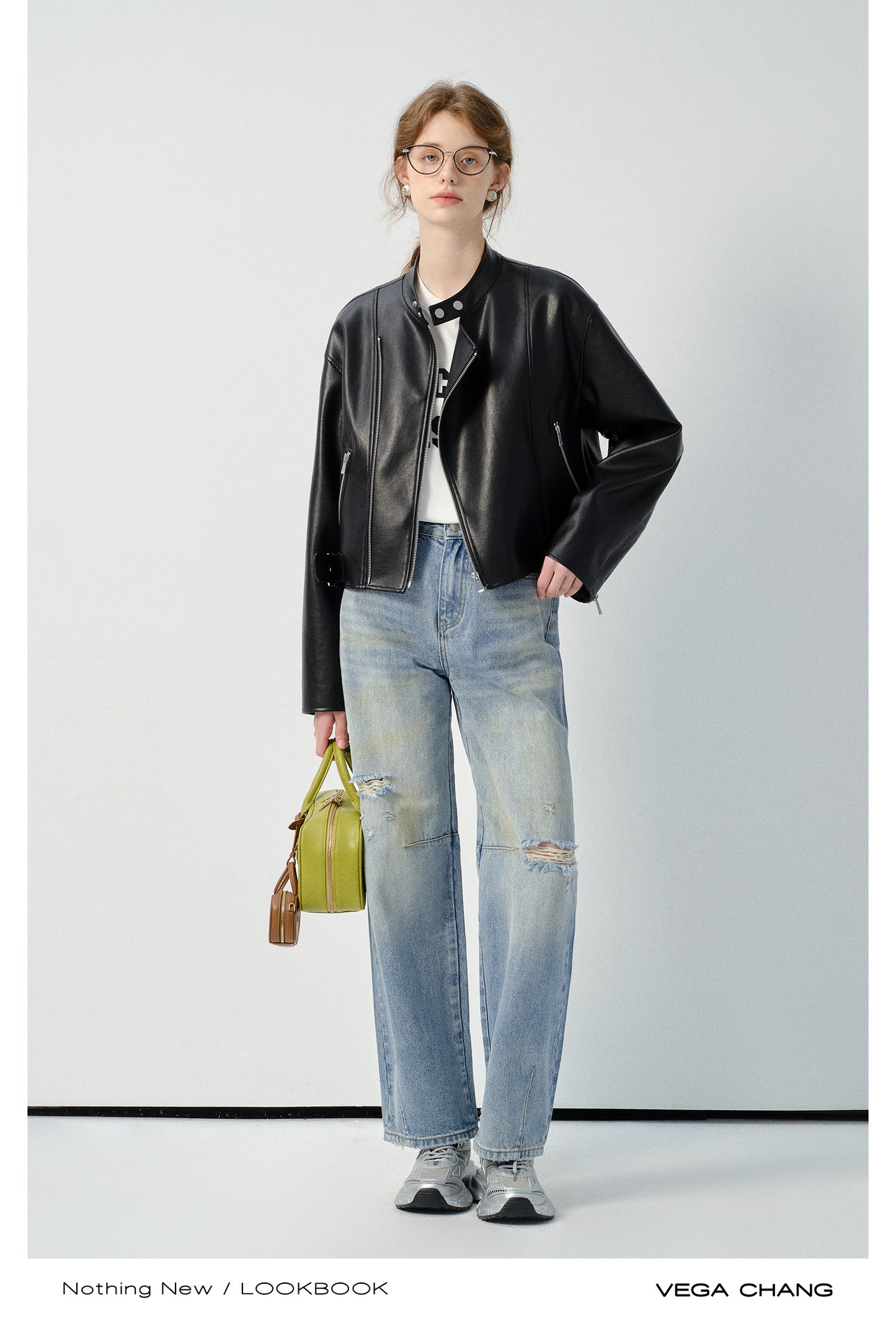 Faux Leather Minimalist Motorcycle Jacket