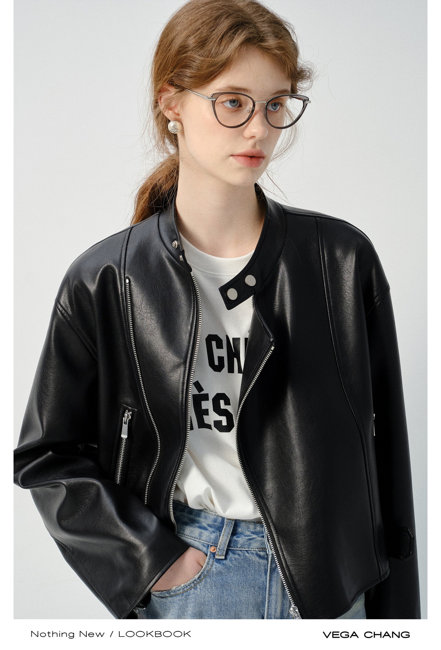 Faux Leather Minimalist Motorcycle Jacket