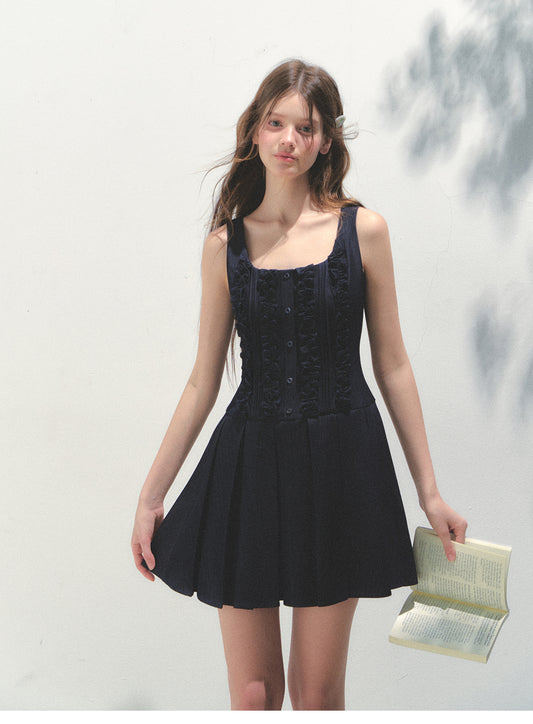 Sleeveless Frill Dress With Removable Sailor Collar