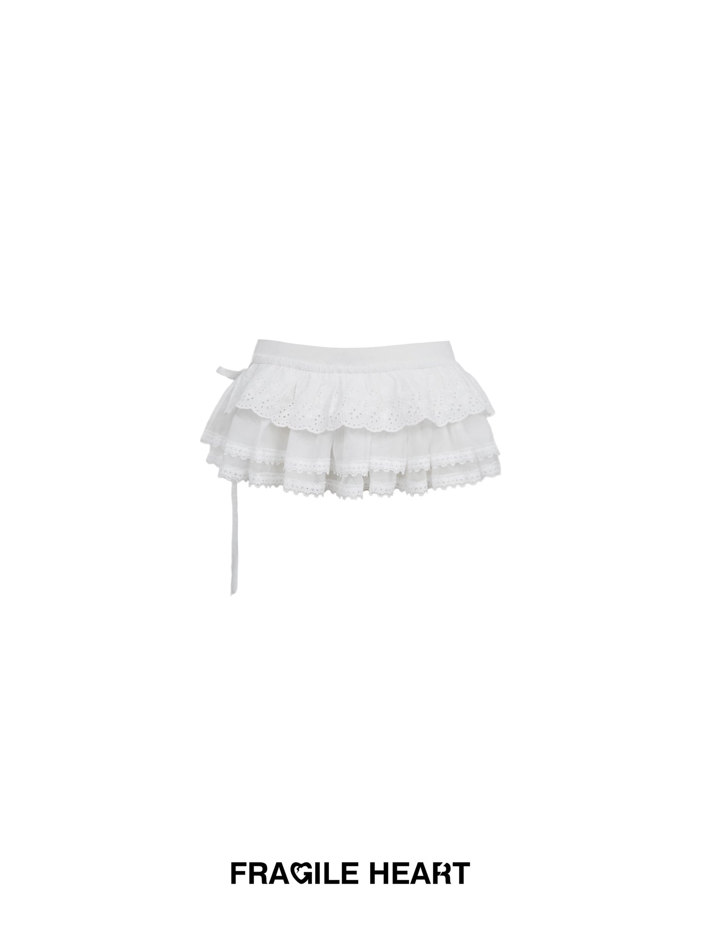 Lace Overlay With Elastic Tie Waist