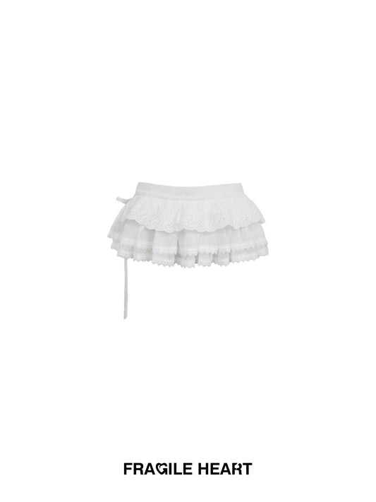 Lace Overlay With Elastic Tie Waist