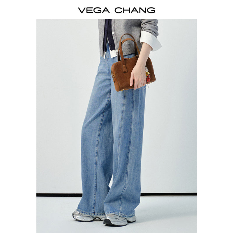 All-Shape Friendly Washed Wide-Leg Jeans