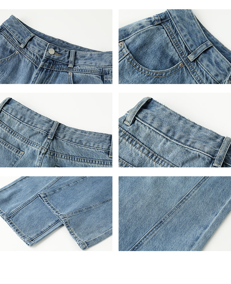 All-Shape Friendly Washed Wide-Leg Jeans