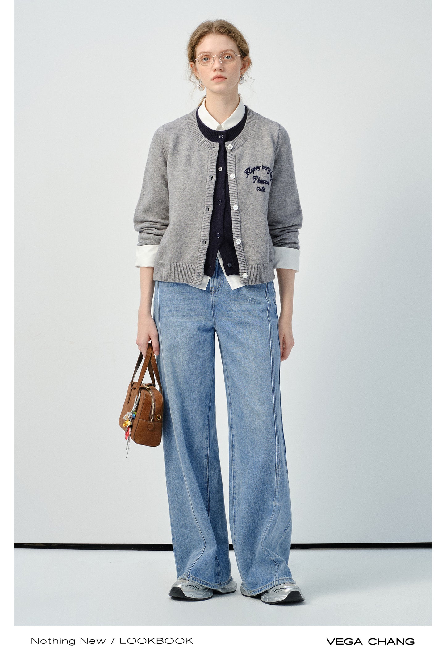 All-Shape Friendly Washed Wide-Leg Jeans