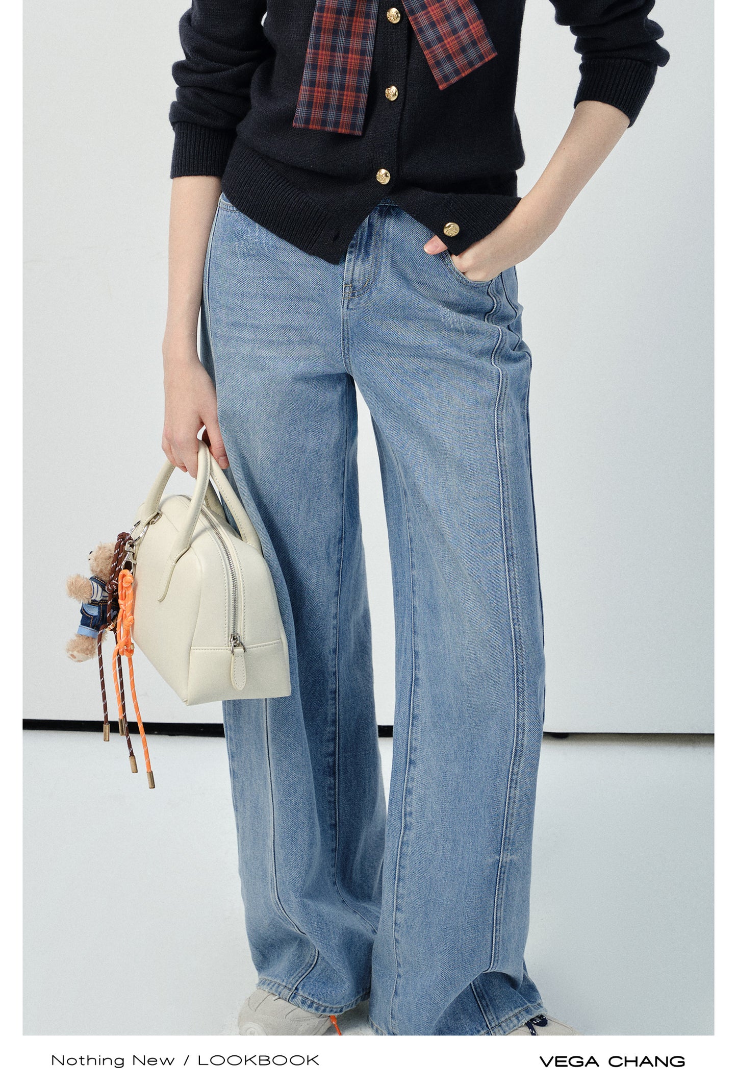 All-Shape Friendly Washed Wide-Leg Jeans