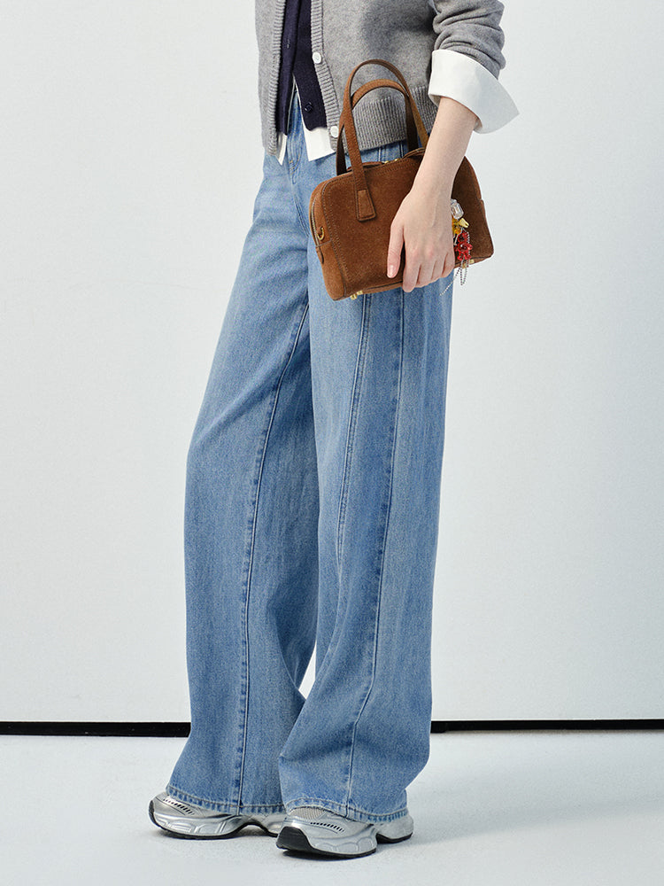 All-Shape Friendly Washed Wide-Leg Jeans
