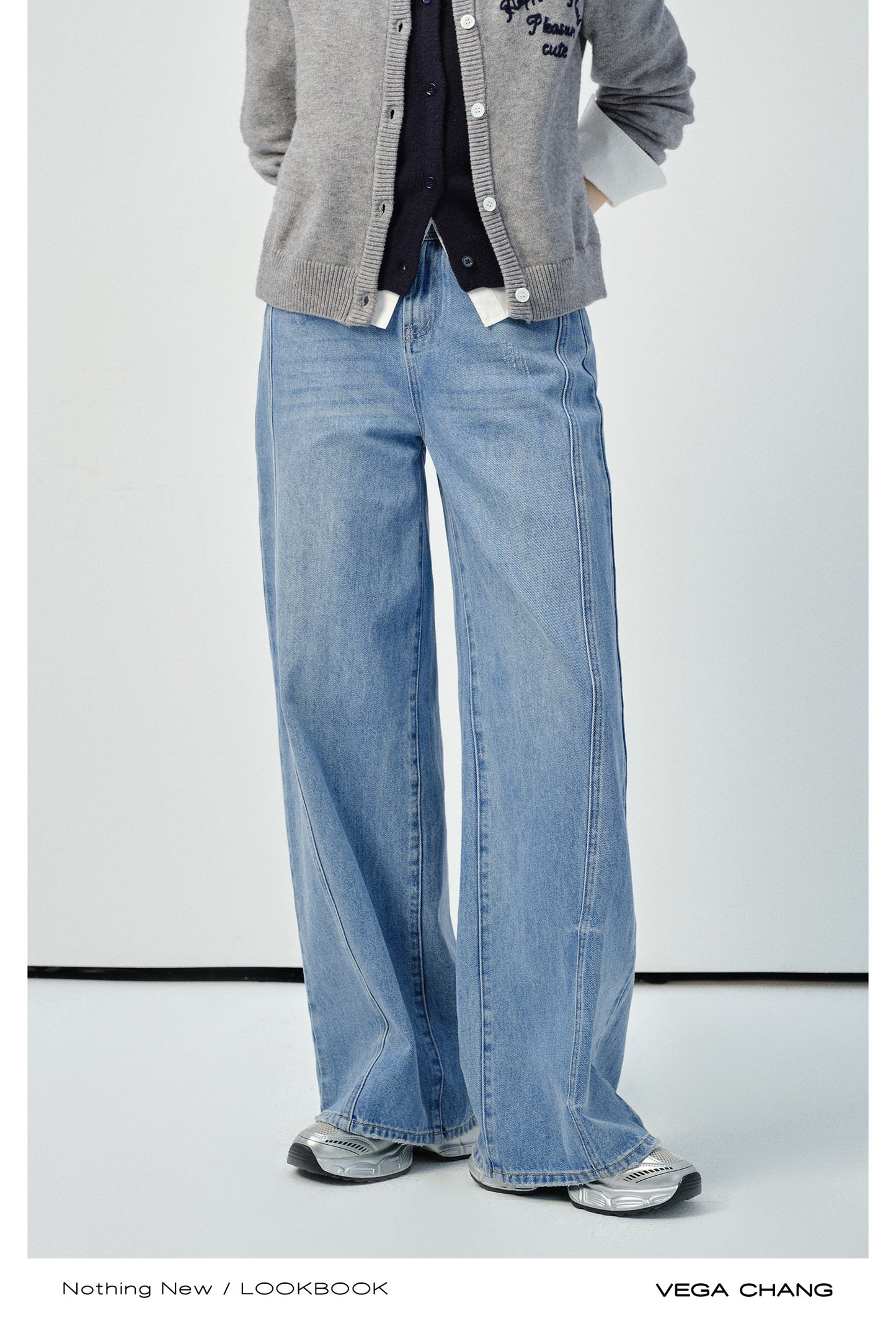All-Shape Friendly Washed Wide-Leg Jeans