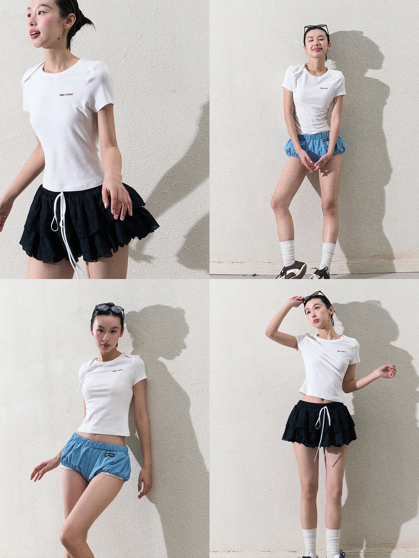Lap Shoulder Basic T-Shirt