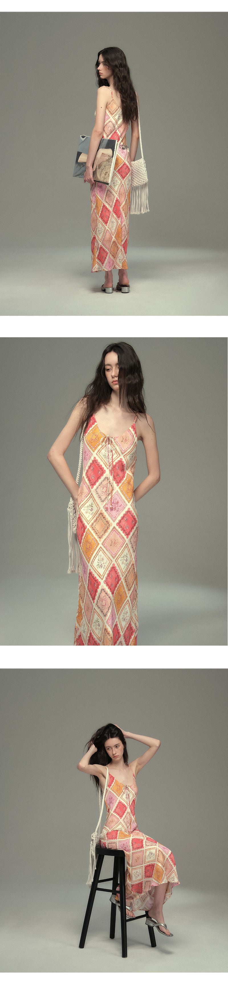 Boho Floral Slip Dress With Convertible Halter Strap