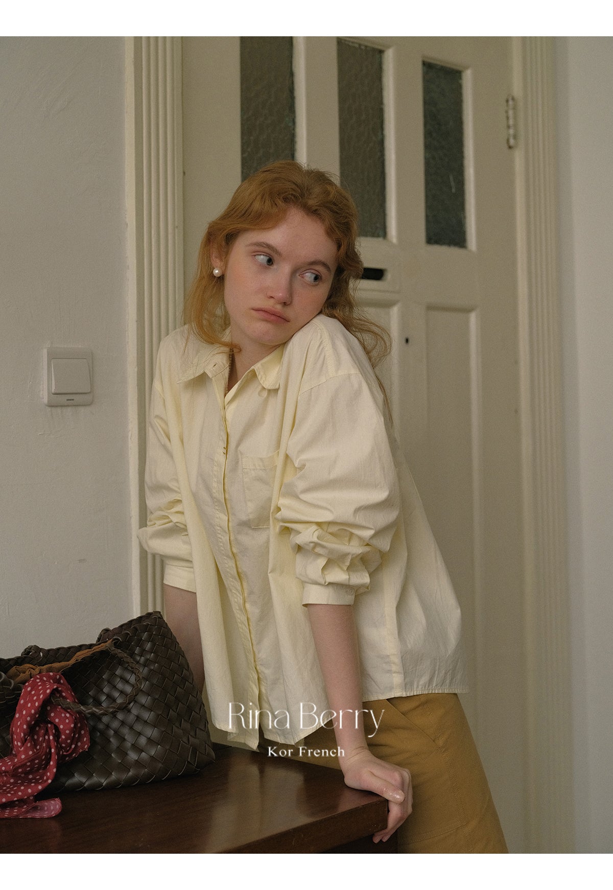 Classic Crisp Collared Cotton Shirt With Curved Hem