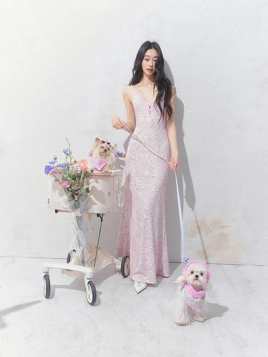 Leopard Print Halter Dress With Cut-Out Detail