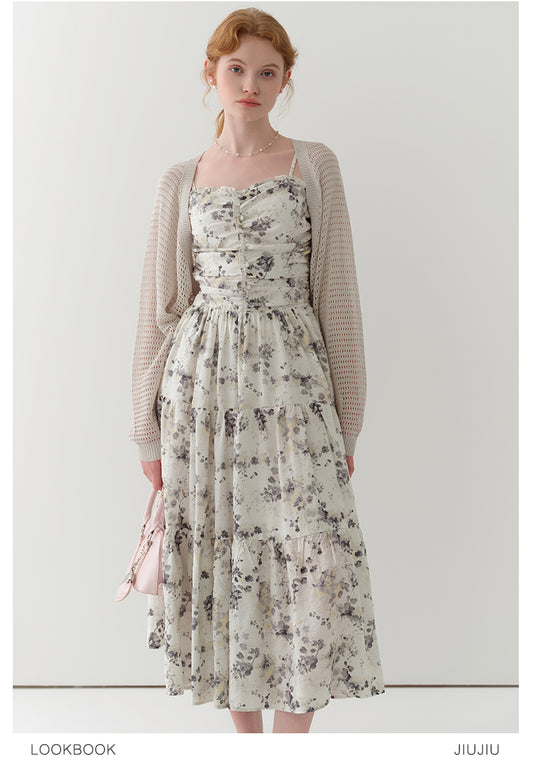 Floral Ruched Cami Dress