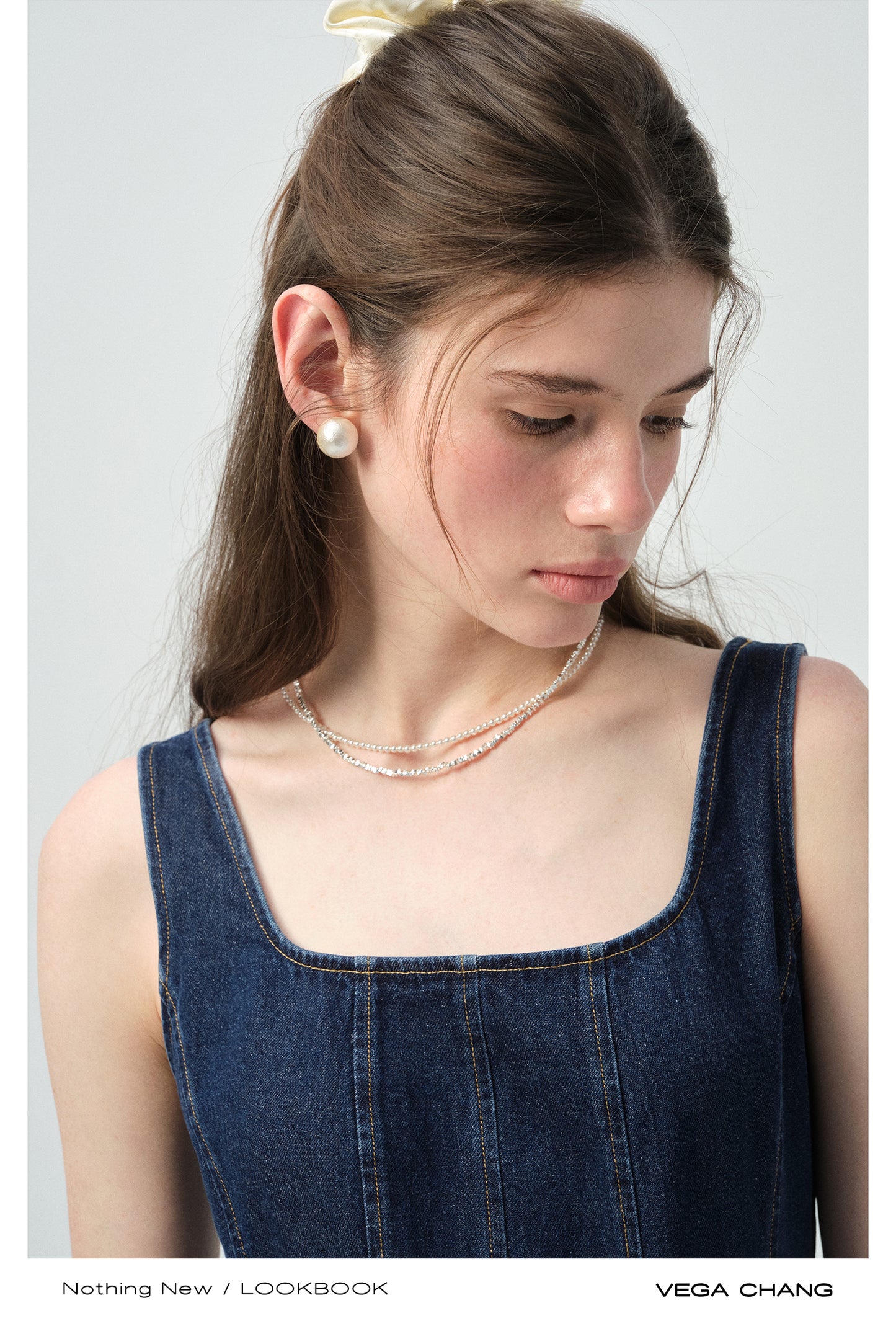 Seamed Sleeveless Denim Maxi Dress
