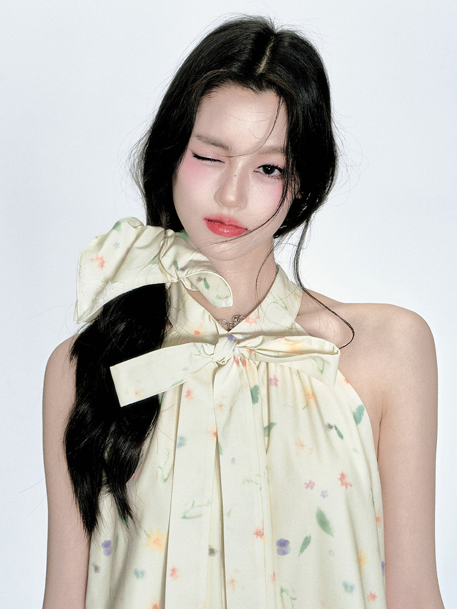 Floral Square-Shaped Scrunchie