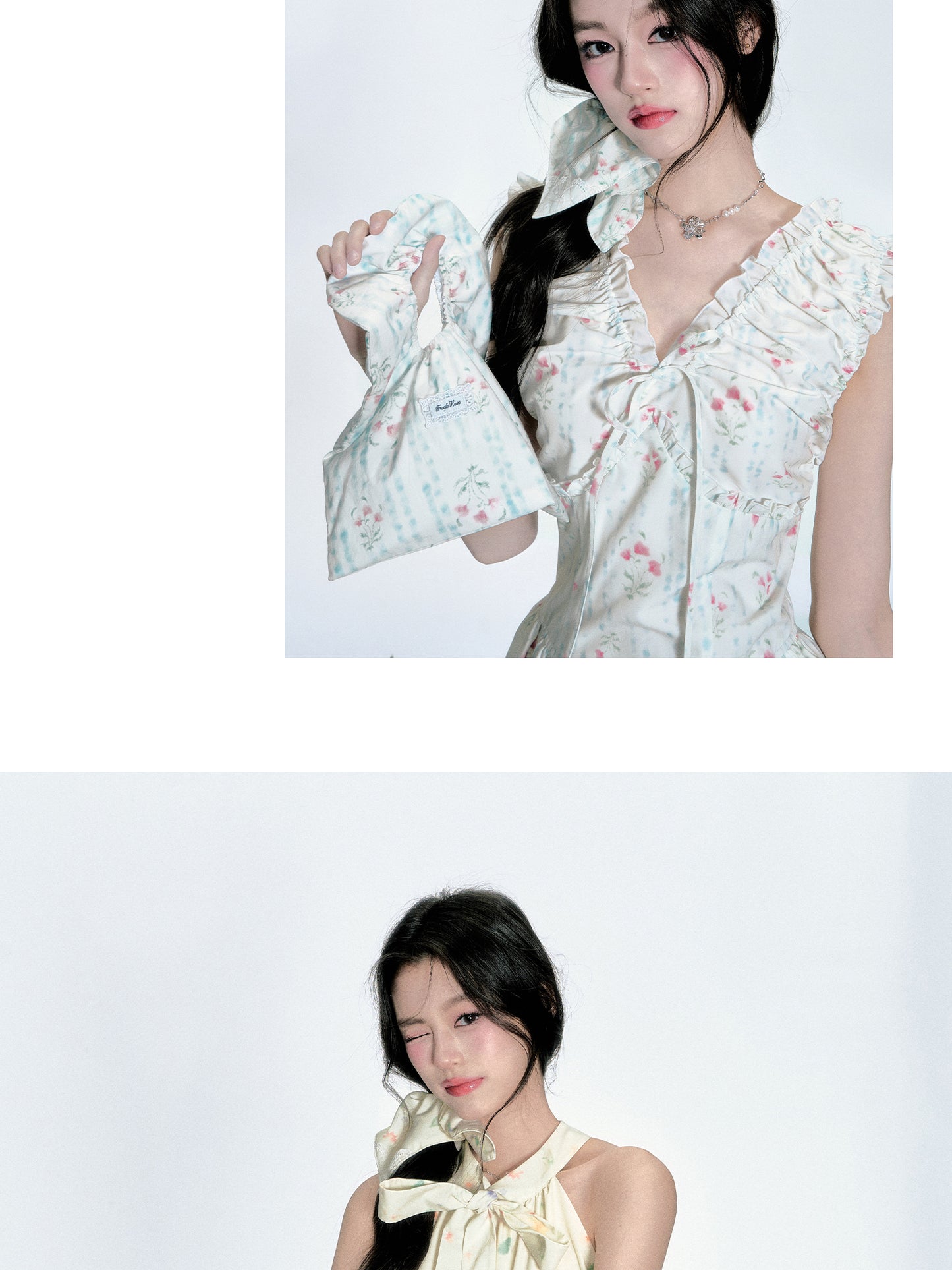 Floral Square-Shaped Scrunchie