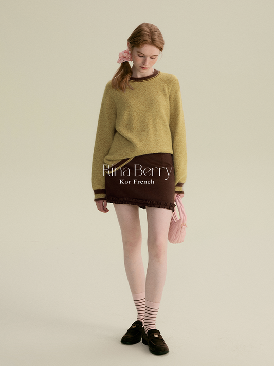 Contrast Tipped Wool Sweater