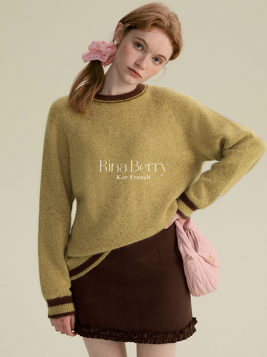 Contrast Tipped Wool Sweater