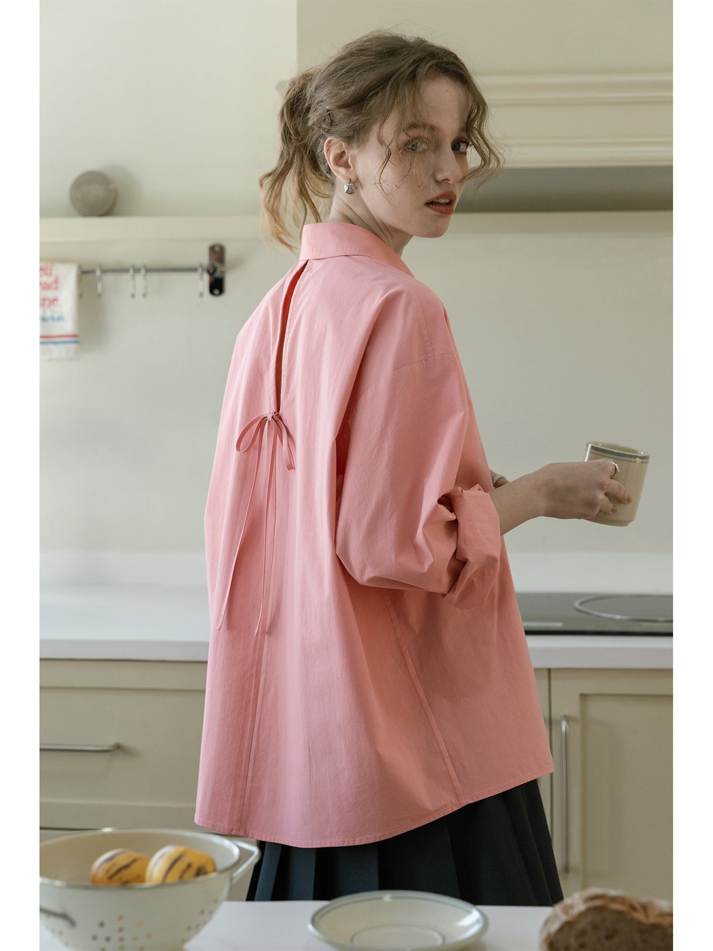 Cut-Out Shirt With Ribbon Detail